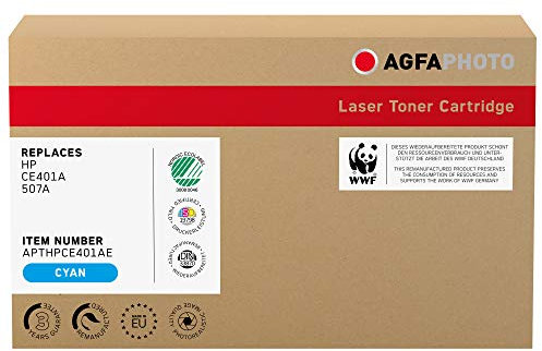 AgfaPhoto APTHPCE401AE Toner für HP CLJ500, 6000 Seiten, cyan, 39 x 14 x 23.7