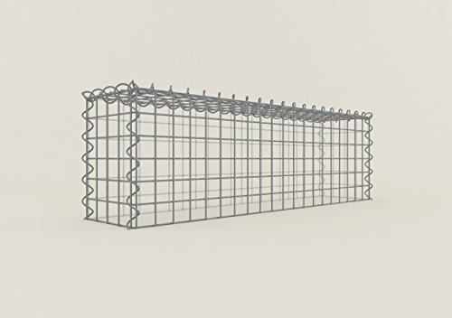 GABIONA - Gabione 100 x 30 x 20 cm - Gabionenkorb mit Maschenweite 5x5 cm - Anbau-Korb Typ 3 (ohne Bodengitter)