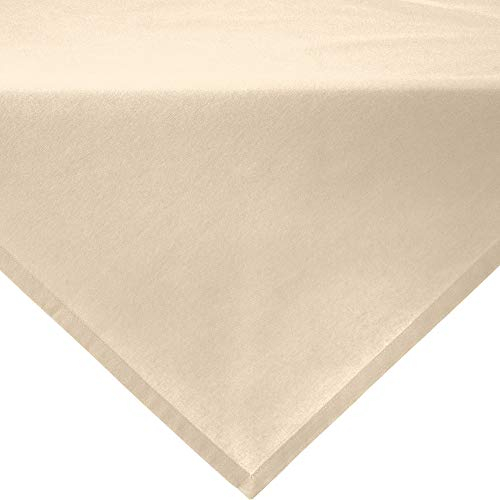 REDBEST Mitteldecke, Tischdecke Uni Seattle, 100% Baumwolle beige Größe 100x100 cm - Robustes, glattes Gewebe, mit hochwertigem Kuvertsaum