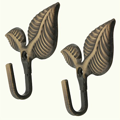 1 Paar Blatt Shaped Legierung Kleiderhaken Garderobenhaken Wandhaken Haken Grün Bronze
