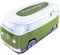 BRISA VW Collection - Volkswagen Neopren Universal-Schmink-Kosmetik-Kultur-Reise-Apotheke-Tasche-Beutel im T2 Bulli Bus Design (Grün & Weiß/Groß)