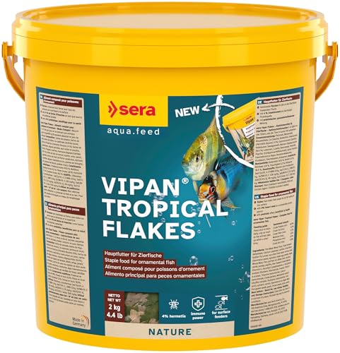 sera Vipan Flakes XL 21L (4kg) | Fischfutter Aquarium für Zierfische | Flockenfutter Aquarium | Fischfutter Flocken mit 4% Insektenmehl | Naturnahe Ernährung | Fördert Gesundes Wachstum