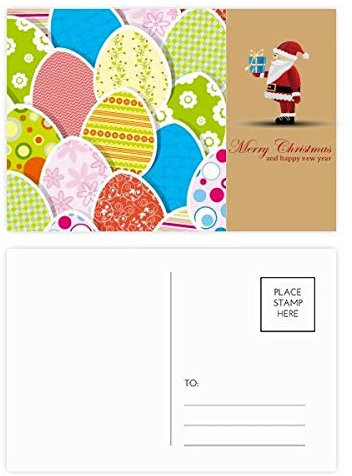 Ostern Festival Süßes buntes Ei Kultur Santa Claus Postkarten-Set Dankeskarten, 20 Stück