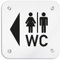 Türschilder24 Aluminium Wandschild 200 x 200 mm • WC links • Hinweisschild - Türschild aus 1,5 mm starkem Aluminium • Inklusive Befestigungsmaterial + Wandmontage