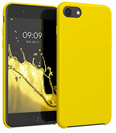 kwmobile Case Compatible with Apple iPhone SE (2022) / iPhone SE (2020) / iPhone 8 / iPhone 7 Case - TPU Silicone Phone Cover with Soft Finish - Radiant Yellow