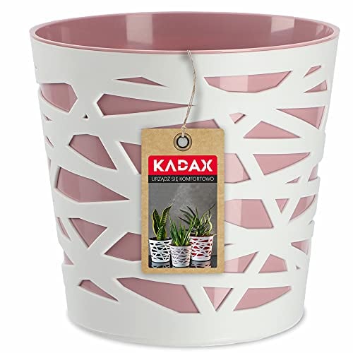 KADAX Pot de Fleurs en Plastique au Design Moderne et Élégant pour Embellir Vos Espaces Intérieurs ou Extérieurs, Parfait pour Maison, Terrasse et Balcon (17 cm, Rose)