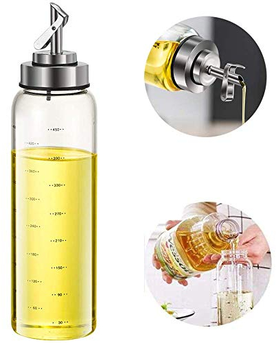 FARI Bottiglia Olio d'oliva e aceto, Bottiglie per Olio ad Apertura Automatica e sigillante da 500 ml con beccuccio in Acciaio Inossidabile (1)