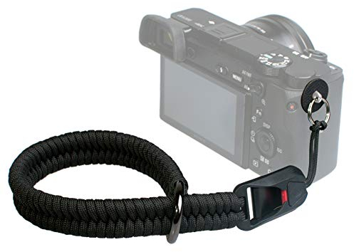 VKO Kamera Handschlaufe Kameragurt Handgelenk-Schlaufe Schnellverschluss-Trageschlaufe geeignet für DSLR SLR oder spiegellosen Kameras (Schwarz)