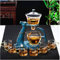 Aoheuo Kungfu Service à thé en verre avec chauffage, dérivation de l'eau, couvercle rotatif, théière semi-automatique en verre (bleu)
