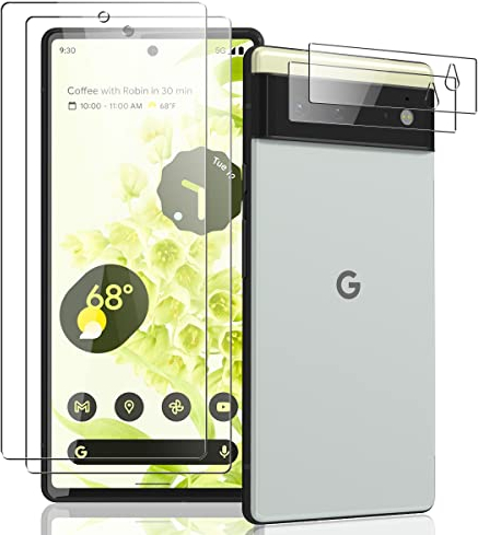 AnnhanT Schutzfolie für Google Pixel 6 Panzer Schutz Glas und Google Pixel 6 Kameraschutz 【2 Stück +2 Stück】- 【Kratzfest/9H】für Google Pixel 6 Panzerfolie