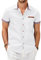 COOFANDY Men's Shirt Short Sleeve Denim Summer Cotton Slim Fit Work Business Shirts Western Cowboy Button Up Casual Jean Top White S