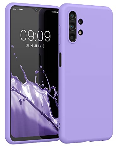 kwmobile Hülle kompatibel mit Samsung Galaxy A13 4G Hülle - weiches TPU Silikon Case - Cover geeignet für kabelloses Laden - Veilchen Lila