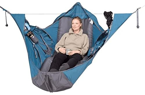 Strapazierfähiges Camping, Tragbare Outdoor-Hängematte, Einzigartige Bergsteiger-Wander-Hängematten, Für Reisen im Hinterhof-Blau (83x28inch)