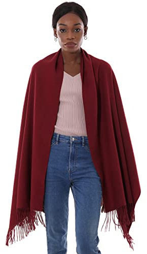 Schal Weinrot Stola Festlich Fur Abendkleid Pashmina Schals Tücher für Damen Winter