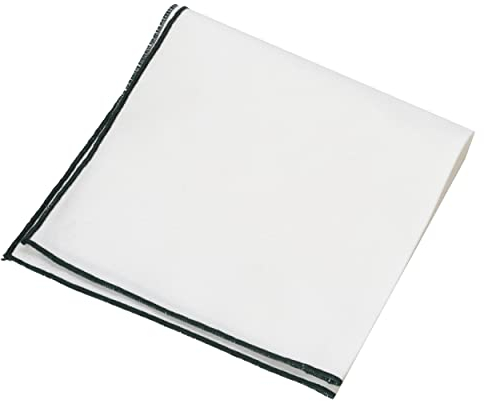 Chiccheria Einstecktuch aus Seide – Blumenmuster – 100% Baumwolle | Handrolliert | Made in Italy (Dunkelgrün) (Weiß - Grün)