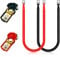 Cresbel 2 Stück Auto Batteriekabel 16mm² - 50cm 12V 5AWG Kabel mit Ringklemmen und 1 Paar batterieklemmen, Rot und Schwarz Kupferkabel, Kupfer Stromkabel für Motorrad Solar Autobatterie Massekabel