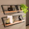 Ringo-Living Vintage Wandregal Holz mit Metall 3er Set, Deko Holzregal Industrial Regal, Tv Wandregal hängend, Bücherregal Wand für Bücher, Bilder, Deko, Wanddeko Wohnzimmer, Schlafzimmer, Esszimmer