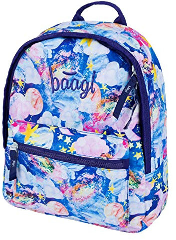 Baagl Kindergartenrucksack Jungen Mädchen, Kindergarten Rucksack Kinder, Kleiner Baby Rucksack, Kinderrucksack mit Brustgurt (Stars)