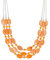 FULU AUTUMN Collier de Perles en Coquillage pour Femme Collier de Chaîne Argentée en Couches Bohème Bijoux de Mode pour Femme Cadeau pour Maman(Orange)