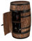 CREATIVE COOPER Weinfass Stehtisch mit Tür - Alkoholschrank Flaschenregal Holz - Holzfass - Fassmöbel - Nadelbaumholz - Wineregal - Weinbar - Fass bar mit Tür - Fassbar minibar 80Cm High (Wenge)