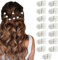 VEGCOO Haarspangen mit Rosenblüten, 15 Stück Beige Rosenblüten Haarspangen Elegante kleine Blumen Haarspangen für Hochzeit Haarschmuck für Frauen und Mädchen