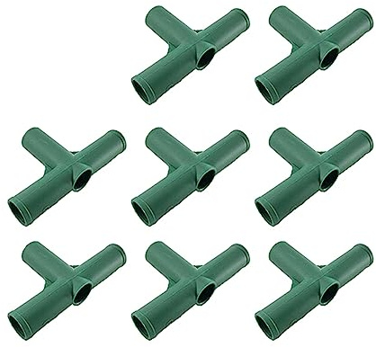 Gardening Frame Connector, 8pcs 19mm Plastic Greenhouse Frame Furniture Connectors Plant Stakes Fencing Pipe Joint for Flower Stands and Greenhouse Frames Construction