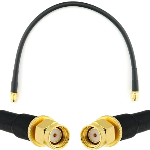 30cm RP-SMA Stecker auf RP-SMA Stecker Koaxialkabel — 0.3 Meter Verlustarmes HF-240 (LMR 240 Äquivalent) Antennenkabel 50ohm Verlängerungskabel — für WiFi Router Antenne Wireless RF WLAN Radio Modem