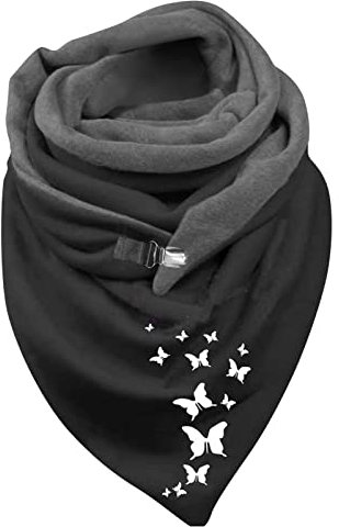 Mütze Schal Mädchen - Damenschal Musselin Loop Kleidung Flauschig Schals Blau Winter Schal Poncho Herbst Groß Tücher Loopschal Wickelschal Schwarz Kariert
