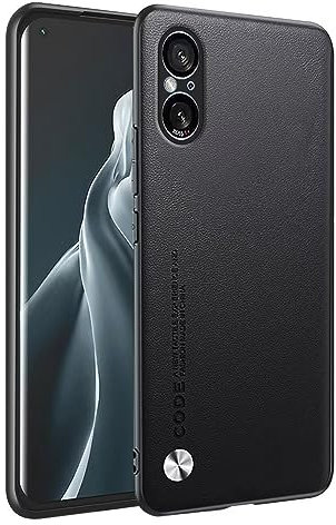 HONLEN Hülle für Smartphone, Compatible with Sony Xperia 5 V (6.1 Inches) Business Telefonhülle aus Leder mit Rückseite, Schwarz