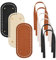 Tibapla 3 Stück Taschenboden zum Häkeln Leder, Oval Tasche Taschenboden Mit 6 PU-Schultergurten, Kunstleder Boden Tasche Häkeln Mit Löchern für Handtasche Strickbeutel, DIY-Zubehör, 3 Farben