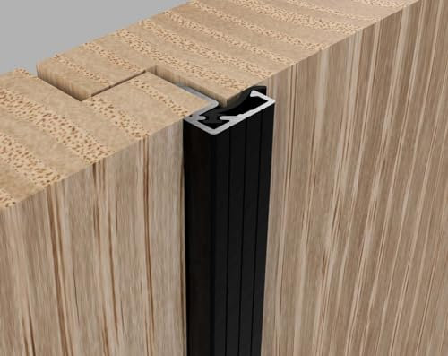 Double Door Seal Rebate Draught Proofing Weather excluder Internal or External (Black)