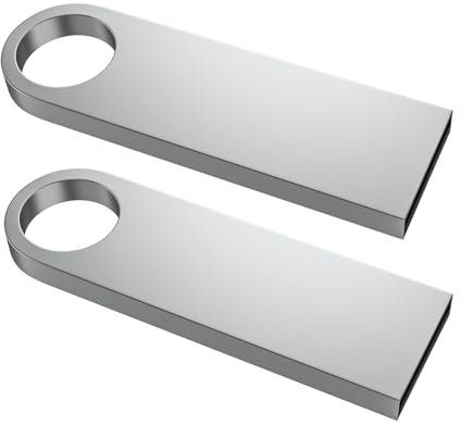 ABLAZE USB-Speicherstick aus Metall, 64 GB, USB 2.0, mit Schlüsselanhänger, USB-Stick, Pendrive (Silber)