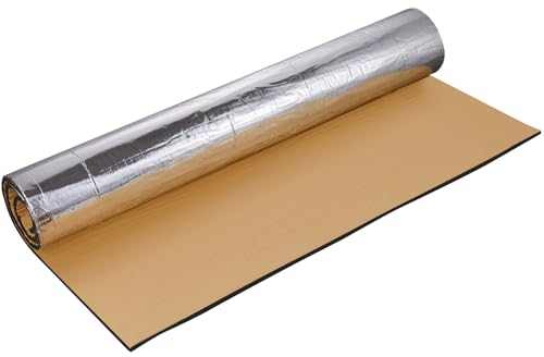VEVOR Dämmmatte Auto 1,5m² Antidröhnmatte 1520x1000mm Fahrzeugdämmung 400mil (10mm) Stärke Aluminium-Folie Schallschutzmatte Hitzebeständig Lärmschutz Akustikdämmung Geräuschdämmung 1xRolle