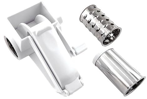 Olive Garden Käsereibe - Drehbar mit Stahltrommel und Griff, Edelstahl, Manuelle Ausführung