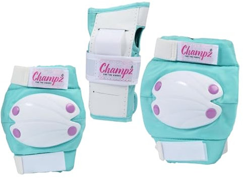 Champz Skate Schutz Set Für Kinder: Kompletter Fallschutz - Türkis - Medium (35-38 EU) - Ideal für junge Skater