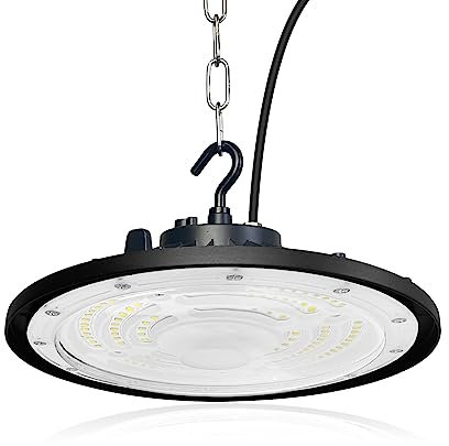 Fosingut Faretto LED UFO 300W, 30000lm UFO Lampada LED Officina,6500K Bianco Freddo LED High Bay Light,IP65 Impermeabile Proiettore LED Interno Lampadario Industriale per Garage,Magazzini,Fabbrica