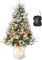 90cm Weihnachtsbaum künstlich mit 78 Beleuchtung,Batteriebetrieben Pre-lit Premium Snow Flocked Künstlicher Weihnachtsbaum mit roten Beeren Weihnachten deko für Zuhause, Büro, Weiße Basis