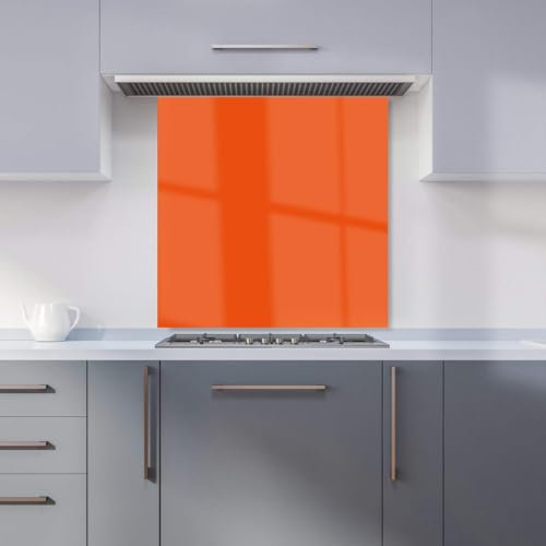 Warren Reed - Designer Premium Burnt Orange Kitchen Splashback 6mm Toughened Glass Kitchen Splashback – Heat Resistant Splashback for Kitchens, Perfect for Cookers and Hobs, Polished Edges