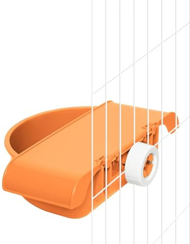 septillar Bain d'oiseaux pour Cage, Baignoire à Oiseaux Suspendue, Bol de Douche pour Perroquet, Perruche, calopsitte (Orange)