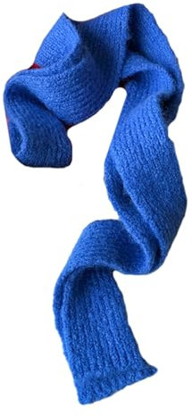 Uqezagpa Damen-Schal, Halstuch für Damen und Herren, weicher Halswärmer, gestrickt, schmal, langer Schal, Winter, Herbst, Mode, Halsbekleidung, blau, 180x6cm