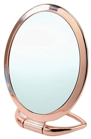 Baluue 1 Pc Miroir élégant Miroir Ovale Miroir léger Miroir de de Bureau miroirs loupe miroire maquilleuse Miroir de Maquillage de Bureau Miroir de Maquillage de Mode Rose Gold