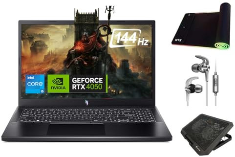 Acer Nitro V Gaming Laptop, 8-Core i5-13420H (beats i7-1265U), RTX 4050 GPU, 15.6 144Hz FHD, 64GB DDR5 RAM, 1TB PCIe SSD, Backlit KB, Ethernet, TB 4, 3-in-1 RGB Gaming Bundle, US Version KB, Win 11