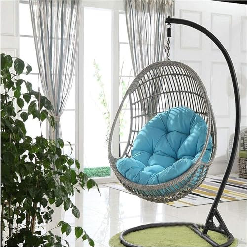 Rattan-Sessel mit Pads für Garten, Terrasse, Hängematte, eiförmiger Stuhl, Gartenmöbel, Dekoration, Farbe D