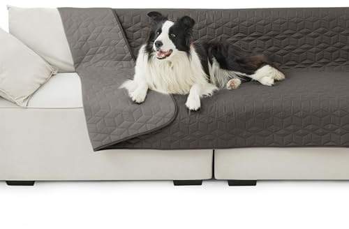 BEDSURE wasserdichte Hundedecke - 132x208 cm rutschfeste Hundedecke zum Schutz der Couch, Hundematte waschbar, Hundedecke für unterwegs, Kratzfest, schmutzabweisend, Dunkelgrau