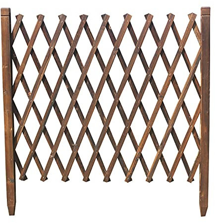 Erweiterbarer Holzgitter-Zaun für den Außenbereich, Terrasse, 240 cm lang