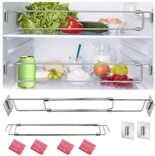 Ygapuzi 2 Pack sichere verstellbare RV-Kühlschrankstangen 12,5-22,3 Zoll Kühlschrank kleine Spannstangen, verhindert Spills&Mess während der Reise für wesentliches Zubehör innerhalb RVs und Camper