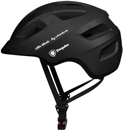 DQB DeQUBE Verstellbarer Helm, Ultraleicht und sicher, robust und atmungsaktiv, für Kinder von 2 bis 6 Jahren, Schwarz, Unisex, verstellbar