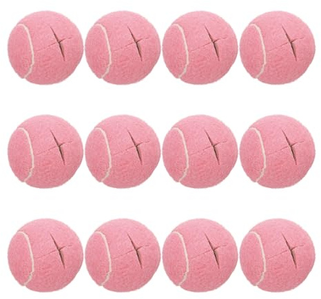 QUARKZMAN 12 Pcs Palline Da Tennis Pre-Tagliate Per Deambulatori Rosa | Accessori Universali Per Deambulatori Glide Ball Per Gambe Di Mobili E Protezione Del Pavimento