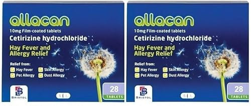 4X Allacan Cetirizine 10mg – Non Drowsy Allergy Relief