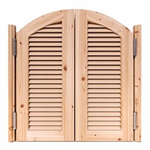 Porte a battente in legno massello per cucina, ad arco per corridoio interno, porta a battente con cerniere, stile fienile porta del bagno Louvered